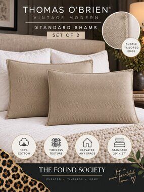 Thomas O’Brien Vintage Modern Quiet Simplicity Standard Shams Pair NIP